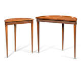 TWO DUTCH NEOCLASSICAL SATINWOOD, TULIPWOOD, PEARWOOD, RED AND BLACK-JAPANNED DEMI-LUNE CONSOLE TABLES - photo 4