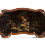 A LOUIS XV TULIPWOOD, AMARANTH, SYCAMORE AND FRUITWOOD MARQUETRY AND JAPANNED TABLE D'ACCOUCHER - фото 4