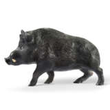 A LARGE JEWELLED OBSIDIAN MODEL OF A BOAR - photo 2