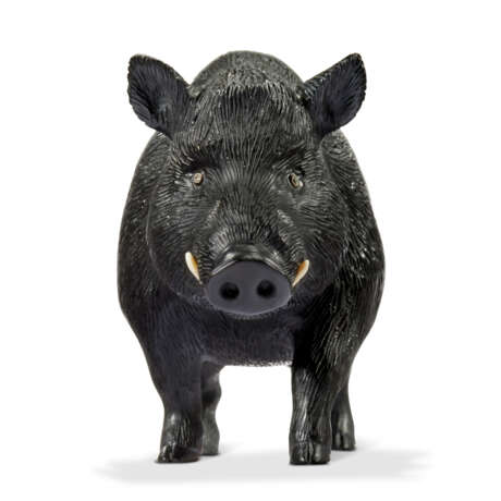 A LARGE JEWELLED OBSIDIAN MODEL OF A BOAR - photo 4