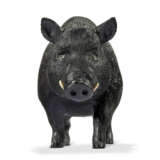 A LARGE JEWELLED OBSIDIAN MODEL OF A BOAR - photo 4