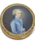 Charles Le Bastier. A LOUIS XVI ENAMELLED GOLD MINIATURE-SET BONBONNIERE