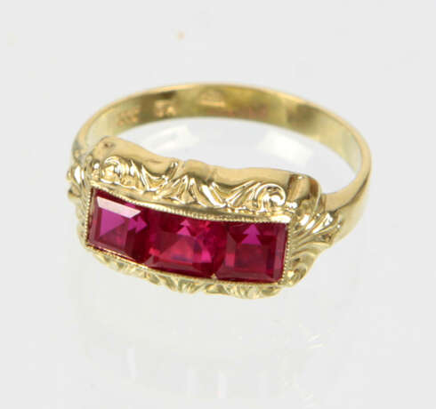 Rubin Ring - Gelbgold 333 - Foto 1