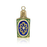 TWO GEORGE II ENAMELLED GOLD SCENT-BOTTLES - фото 2
