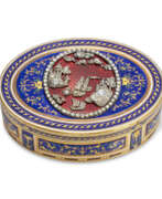 Joseph-Etienne Blerzy (1768 - 1806). A LOUIS XVI JEWELLED ENAMELLED GOLD SNUFF-BOX