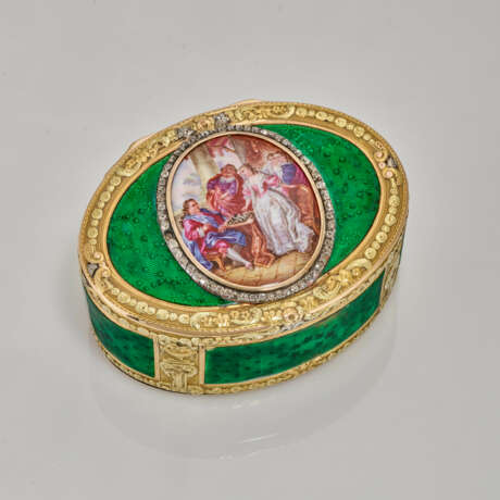 A GERMAN JEWELLED AND ENAMELLED GOLD SNUFF-BOX - Foto 4
