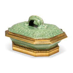 A FRENCH ORMOLU-MOUNTED CHINESE CELADON PORCELAIN TUREEN