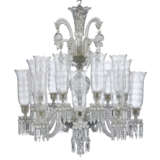 A FRENCH CUT AND MOULDED-GLASS EIGHTEEN-LIGHT CHANDELIER - photo 1