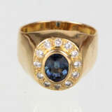 Saphir Brillant Ring - Gelbgold 750 - photo 2
