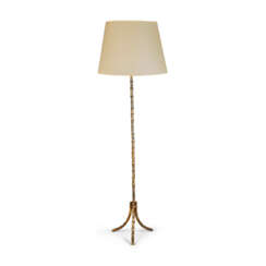 A FRENCH GILT-BRONZE SIMULATED-BAMBOO STANDING LAMP