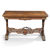 A FRENCH 'JAPONISME' GILT-BRASS-MOUNTED AND MOTHER-OF-PEARL-INLAID STAINED BEECH AND ROSEWOOD LIBRARY TABLE - photo 1