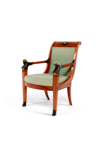 A SUITE OF EMPIRE GILT AND PATINATED-BRONZE MOUNTED WALNUT, EBONY AND EBONISED SEAT FURNITURE - photo 6