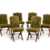 A SET OF SIX FRENCH POLYCHROME-DECORATED DINING CHAIRS - фото 1
