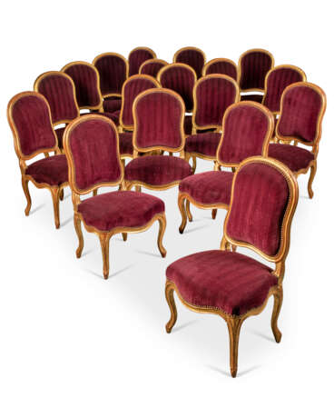 A SET OF EIGHTEEN LOUIS XV GILTWOOD CHAISES - photo 1