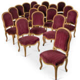 A SET OF EIGHTEEN LOUIS XV GILTWOOD CHAISES - фото 1