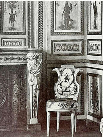 A SET OF EIGHT LOUIS XVI GREY AND WHITE-PAINTED CHAISES - Foto 13