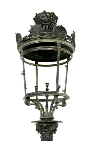 A PAIR OF NAPOLEON III PATINATED BRONZE FOUR-LIGHT LAMPADAIRES - photo 2