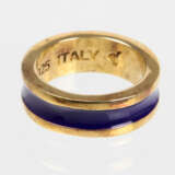 vergoldeter Ring mit Emaille - Silber - Foto 1