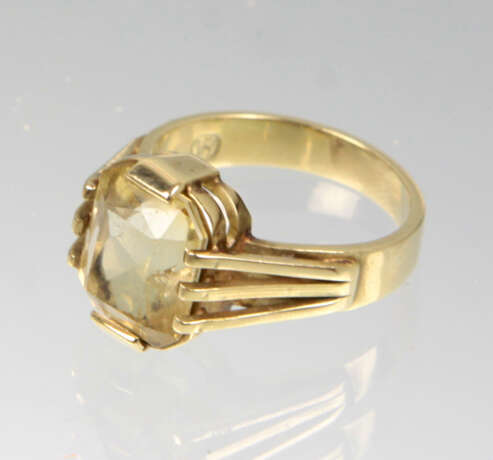 Citrin Ring - Gelbgold 585 - Foto 1