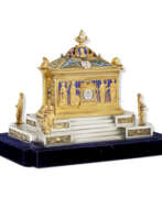 William Alfred Gibson (1866-1931). A VICTORIAN GOLD, SILVER AND ENAMEL FREEDOM CASKET