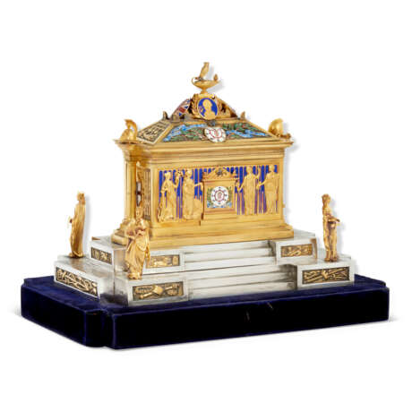 A VICTORIAN GOLD, SILVER AND ENAMEL FREEDOM CASKET - Foto 1