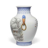 AN ENAMELED VASE WITH BEAST-FORM HANDLES - фото 3