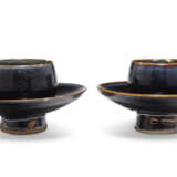 TWO SMALL BLACK-GLAZED CUP STANDS - фото 3