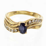 Saphir Ring mit Zirkonia - Gelbgold 333 - photo 1