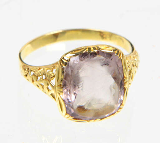 Amethyst Intaglio Ring - Gelbgold 585 - фото 1