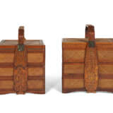 TWO BAMBOO THREE-TIERED PICNIC BOXES - photo 3