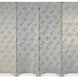 A COUNTED STITCH EMBROIDERED GAUZE AND CAMPHOR FOLDING SCREEN - photo 2