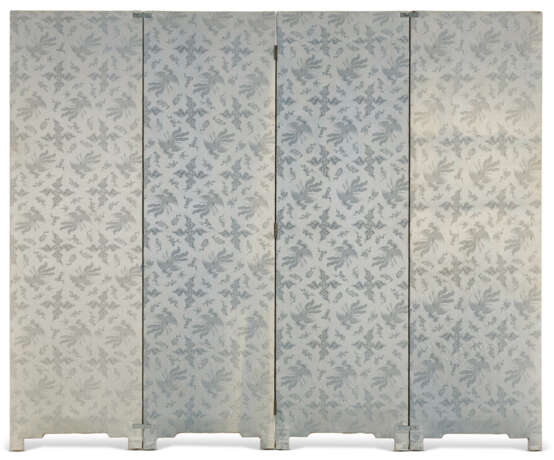 A COUNTED STITCH EMBROIDERED GAUZE AND CAMPHOR FOLDING SCREEN - фото 2