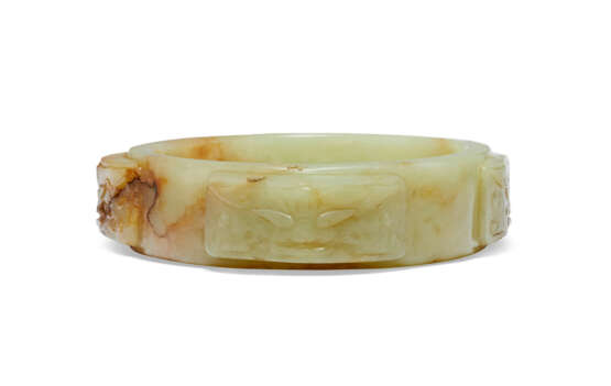 A YELLOW JADE ARCHAISTIC CYLINDRICAL CARVING - photo 1