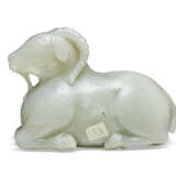 A WHITE JADE FIGURE OF A RECUMBENT RAM - photo 2