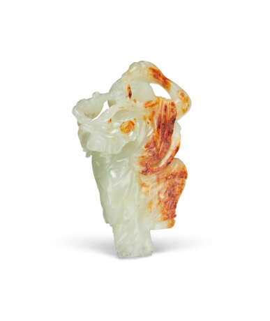 A GREENISH-WHITE AND RUSSET JADE FIGURE OF LIU HAI - фото 2