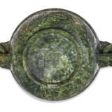 A MOTTLED DARK GREEN JADE `MARRIAGE BOWL’ - photo 6