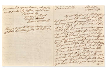 Autograph letter signed on The Life of Samuel Johnson