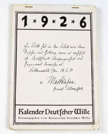 Kalender Deutscher Wille 1926 - photo 1