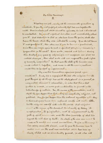 The Vital Message, complete autograph manuscript - Foto 2