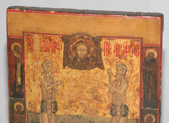 Hll. Marko und Onuphrius mit vergoldetem Silberoklad - Foto 3