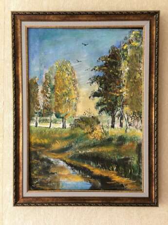 “river” Canvas Oil paint Impressionist Landscape painting 2003 - photo 1