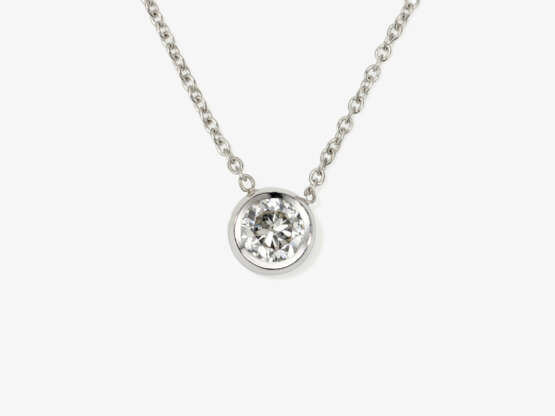A brilliant cut diamond solitaire pendant necklace - photo 1