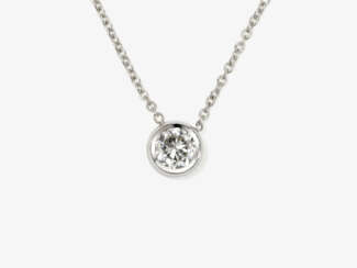A brilliant cut diamond solitaire pendant necklace