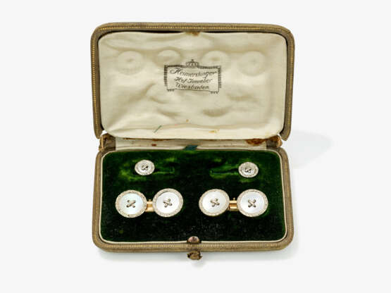 A pair of cufflinks and two tailcoat buttons - photo 2