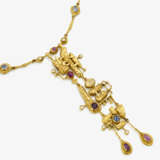 A necklace with brilliant cut diamonds, rubies and sapphires - Foto 1