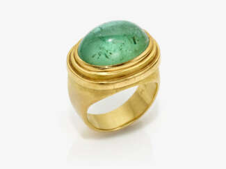 A green tourmaline ring