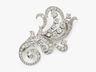 A historical brooch decorated with brilliant cut diamonds