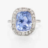 A historical entourage ring decorated with a sapphire and diamonds - фото 2