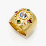 A ring with sapphire, rubies, emeralds and brilliant cut diamonds - фото 2