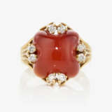 A ring with a carnelian and brilliant cut diamonds - фото 2